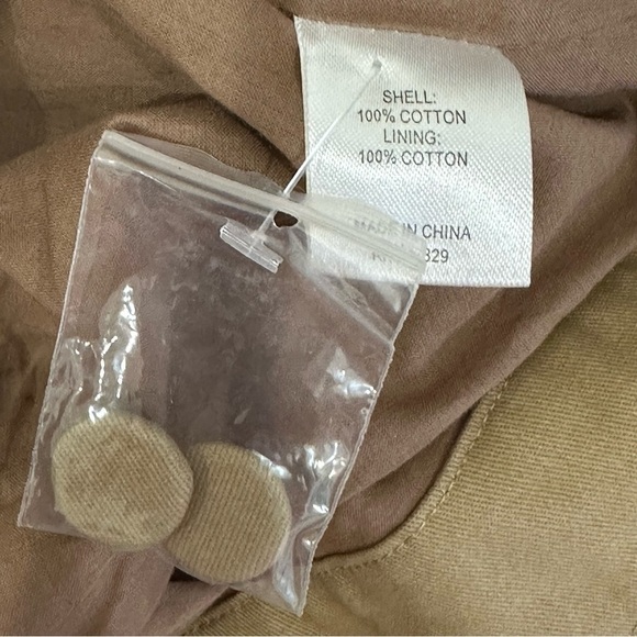 Lovers + Friends Cropped Safari Khaki Jacket Ruched Arms - Picture 6 of 7